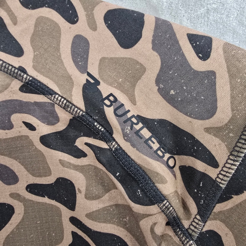 Burlebo Duke Tech Hoodie Mens Large Brown Camo Hunting Fleece DWR Mid Layer - Picture 7 of 7